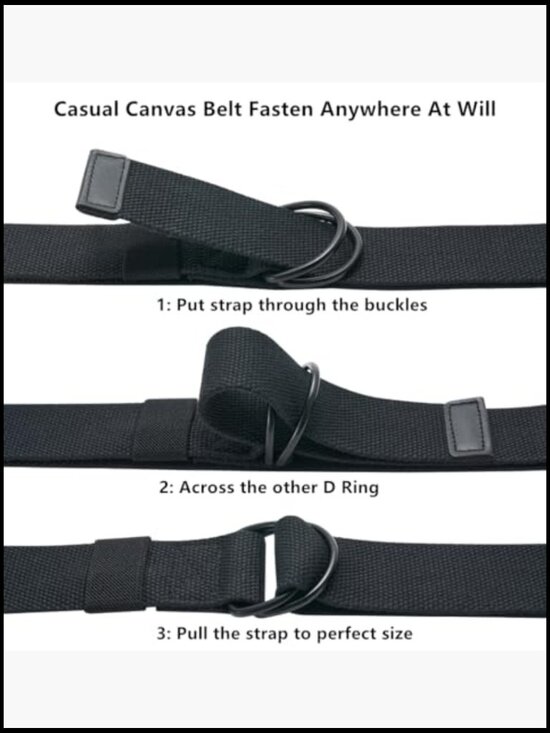 Canvas Casual Belt with Zinc Alloy Double D-Ring Buckle main image 5
